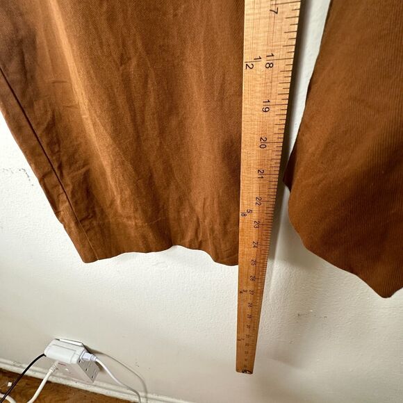 Sezane Rust Brown Pleated Wide Leg Trouser Pants Zip Button Closure 34 / US 2 - Picture 12 of 14